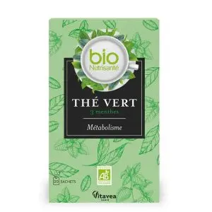 Vitavea Santé BioNutrisanté Thé Vert 3 Menthes Métabolisme 20 Sachets - Pharmacie Agnès Praden à Alès