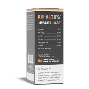 Aragan Synactifs Sirop KidActifs Immunité Renforcement des Défenses Immunitaires 125mL