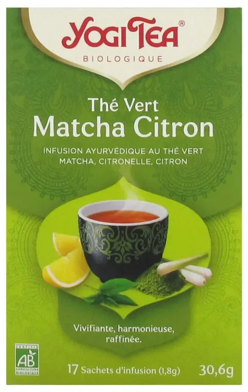 Yogi Tea Thé Vert Matcha Citron Bio 17 Sachets