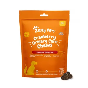 Zesty Paws Cranberry Urinary Care Chews Confort Urinaire 60 friandises à la dinde