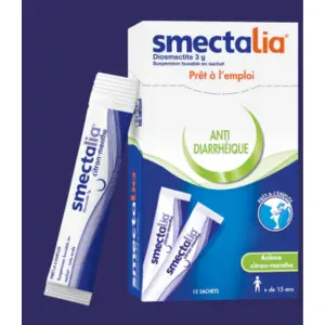 Smectalia Anti-diarrhéique 12 sachets Citron - Menthe