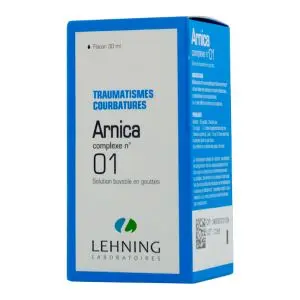 Lehning Arnica n°1 Traumatismes Courbatures Gouttes Solution Buvable Flacon 30 ml
