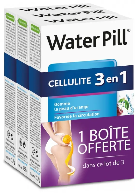 Water Pill Cellulite 3en1 Lot de 3 x 20 Comprimés
