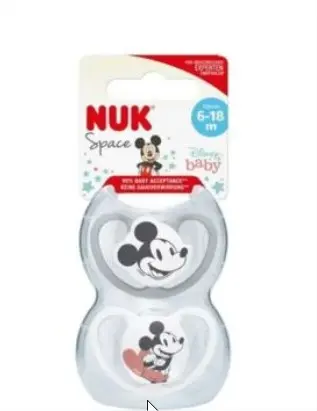 Nuk Lot 2 Sucettes Space Mickey - 6-18 Mois