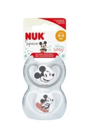 Nuk Lot 2 Sucettes Space Mickey - 0-6 Mois