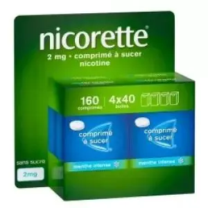 Johnson & Johnson Nicorette 2mg Menthe Intense - 160 Comprimés à Sucer