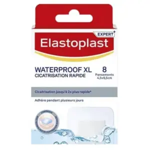 Elastoplast Pansement Waterproof XL Cicatrisation Rapide 8 Pansements