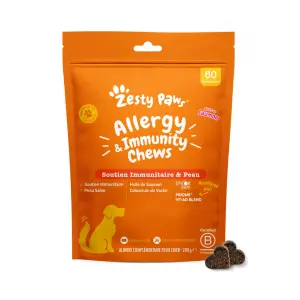 Zesty Paws Allergy & Immunity Chews Soutien Immuniataire & Peau 60 friandises au saumon 