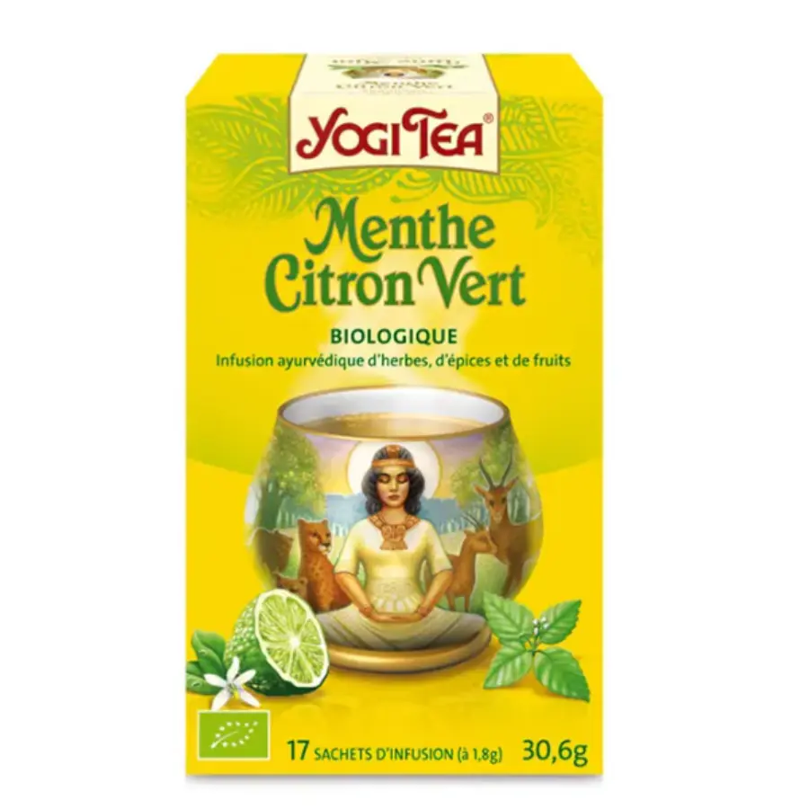Yogi Tea Menthe Citron Vert 17 sachets - Pharmacie Agnès Praden à Alès