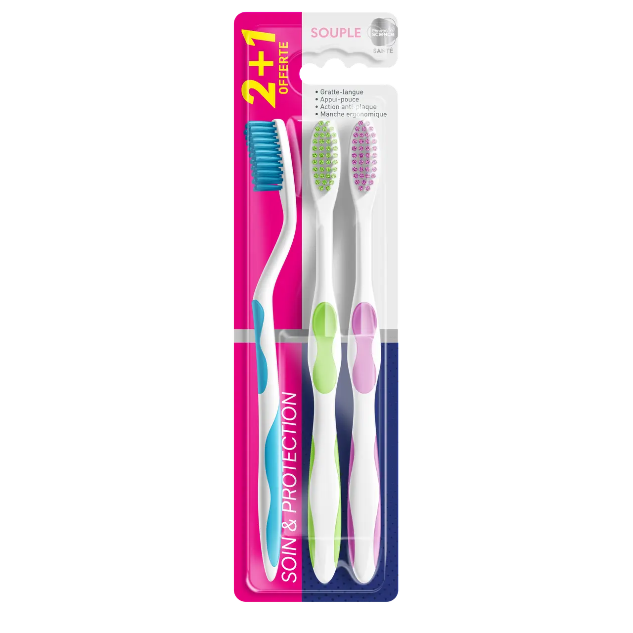 Pharmascience Brosse à Dent Souple Lot de 3 - Pharmacie Agnès Praden à Alès