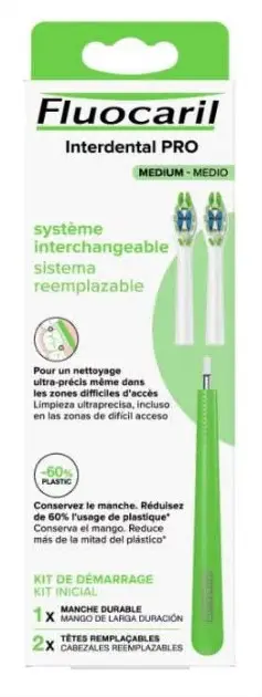 Fluocaril Brosse à dents interdental pro à tête remplaçable medium