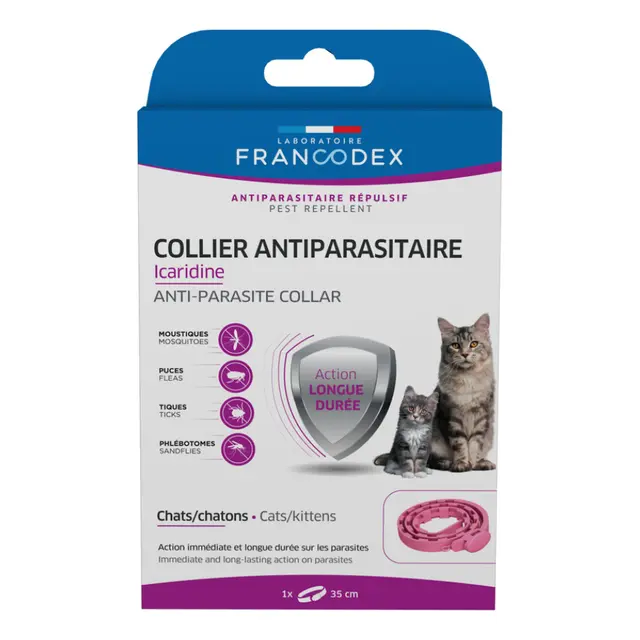 Francodex Collier Icaridine Chat Rose