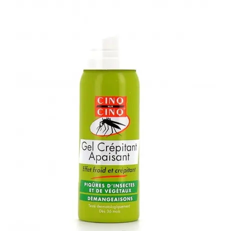 Bausch & Lomb Cinq Sur Cinq Gel Crépitant Apaisant Piqûres d'Insectes et de Végétaux 50ml