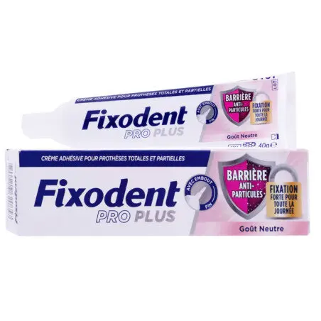 Fixodent Pro Plus Anti-Particules Goût Neutre 40g