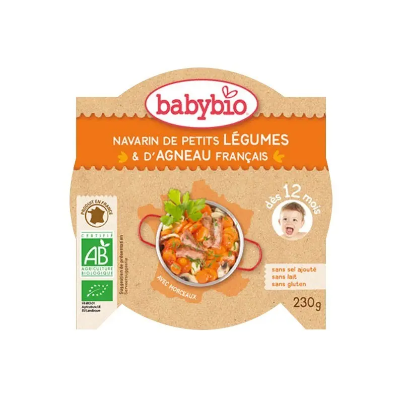 Babybio Assiette Navarin de Petits légumes & d'Agneau français 230g - Pharmacie Agnès Praden à Alès