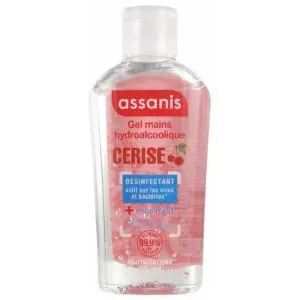 Assanis Gel Mains Hydroalcoolique - Senteur - Cerise 80 ml 