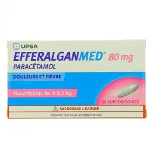 Upsa Dafalgan 80 mg 10 Suppositoires 