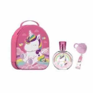Ageti Vanity 3D Licorne Eau de Toilette 100 ml + Brillant à Lèvres Porte Clés Pompom