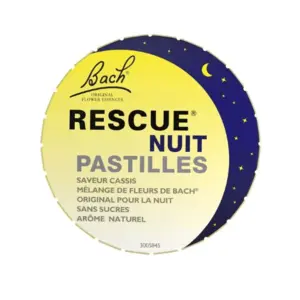 Fleur de Bach Rescue Pastilles Cassis Nuit 50g - Pharmacie Agnès Praden à Alès