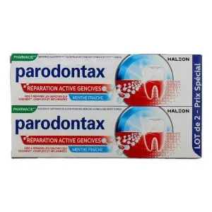 Parodontax Dentifrice Réparation Active Gencives Menthe Fraiche Lot 2 x 75 ml