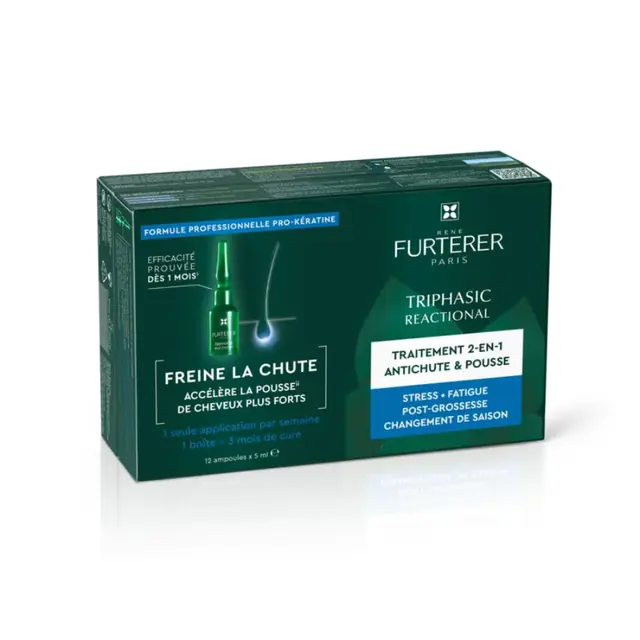 René Furterer Triphasic Reactional Traitement 2 en 1 Antichute Réactionnelle 12 x 5,5ml 
