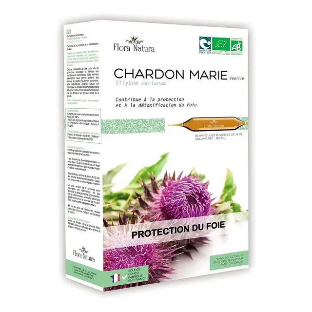 Flora natura chardon marie bio 20 ampoules 15 ml